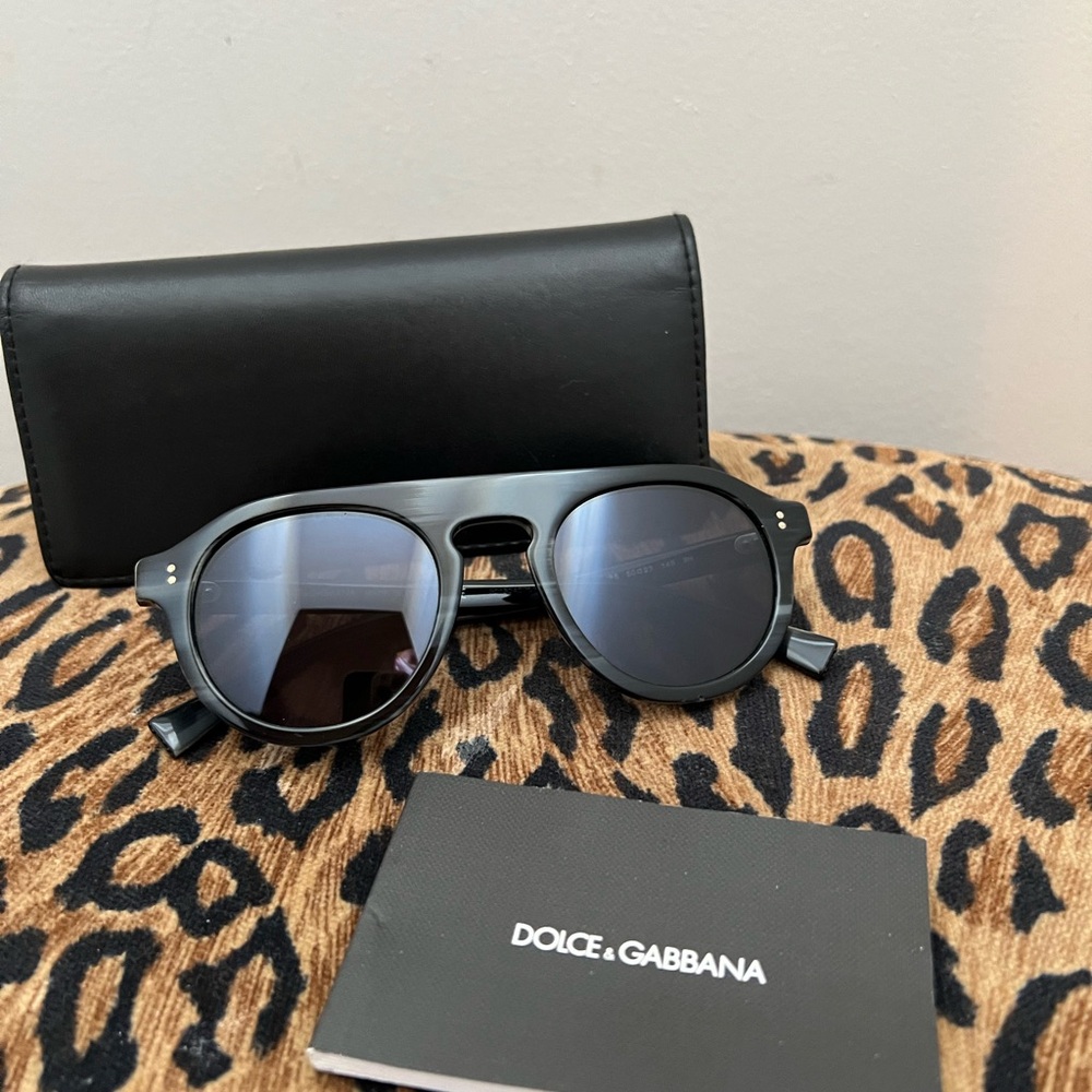 Dolce & Gabbana Black Aviator Sunglasses